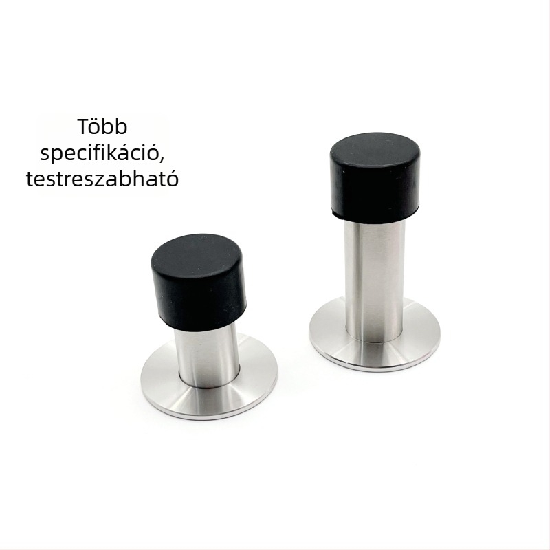 Rozsdamentes acél 304, 22 mm átmérő, vastag gumírozott fej perforált felső résszel, falra szerelhető ajtó stopper, korrózióálló