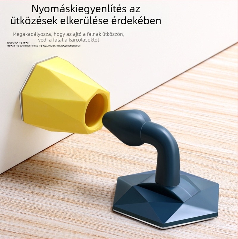 Szilikon ajtóvédő ütéscsillapító, fúrás nélküli telepítés, fürdőszobai védelem