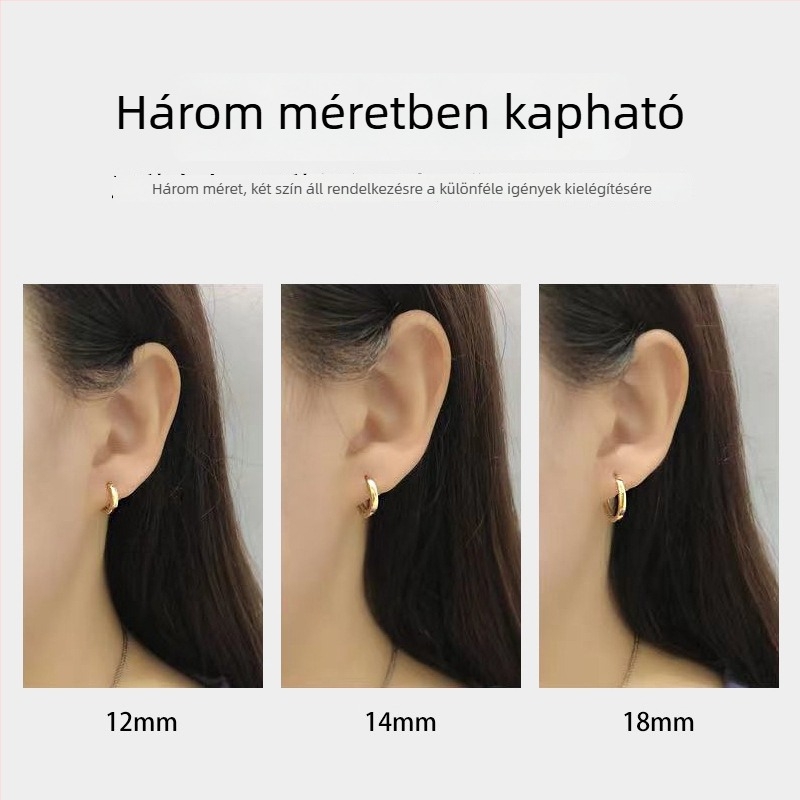 Női ezüst fülbevaló, 925-ös ezüstből, 2025-ös trend, minimalistikus kör alakú fülbevaló, kis méretű