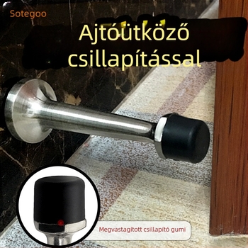 Ajtó felső ütésvédő perforált gumival, alap cinkötvözetből, fa- és üvegajtókhoz, ütésvédelmet biztosít