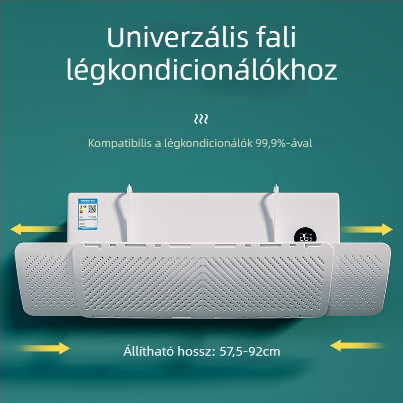 Kinyújtható klíma-szélvédő, univerzális, falra szerelhető, telepítés nélkül, védelem a közvetlen légáramlattól babáknak