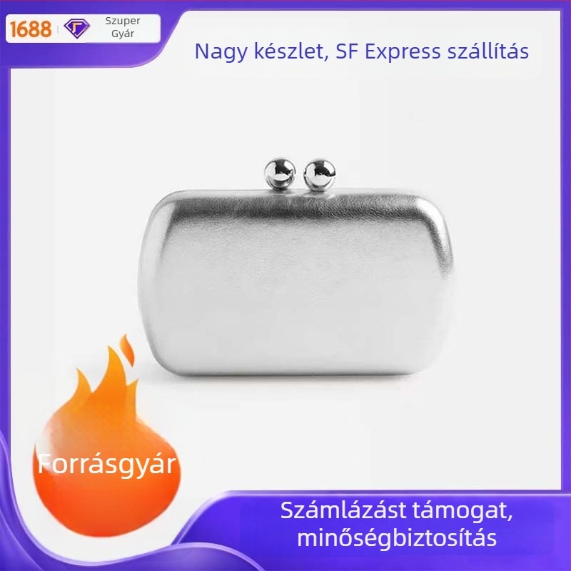 Női PU bőr mini ovális crossbody vagy clutch táska, európai–amerikai stílusú, estélyekhez
