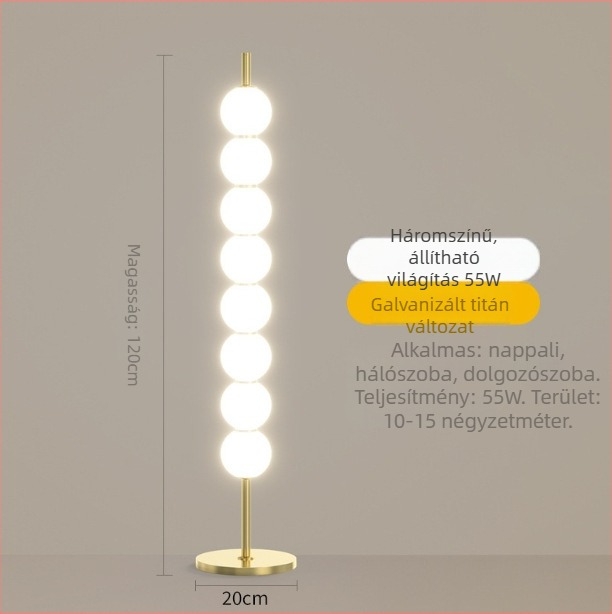 Dán stílusú tök alakú LED-es állólámpa a nappaliba és a hálószobába, nordikus inspirációjú modern világítás akril árnyékolóval