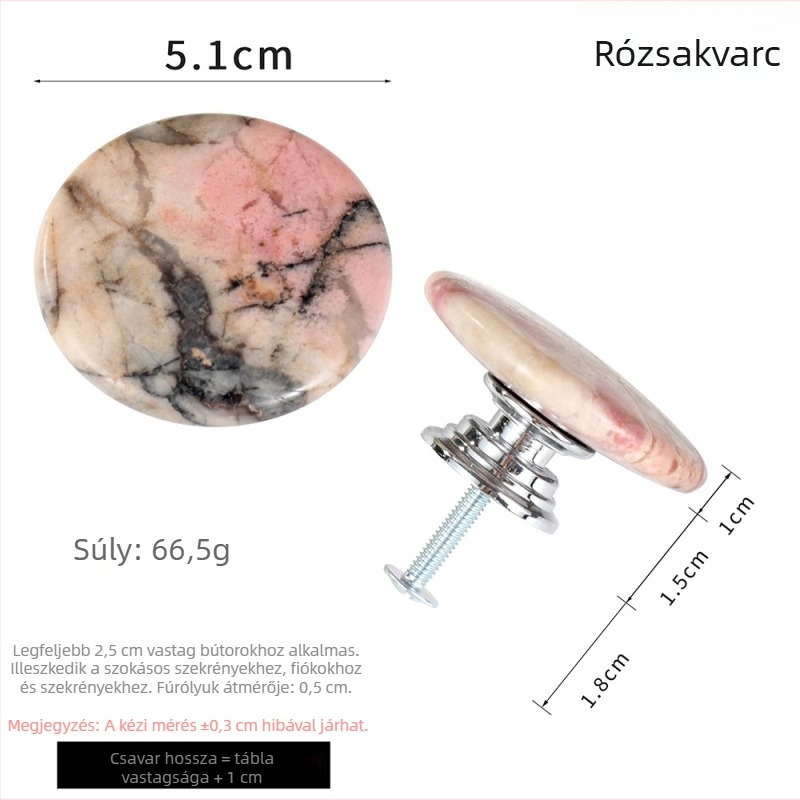 Nemes alumínium ötvözet alapú fiók- és szekrényfogantyú, luxus stílus, fekete vonalas, vörös erezetű rózsakő betéttel