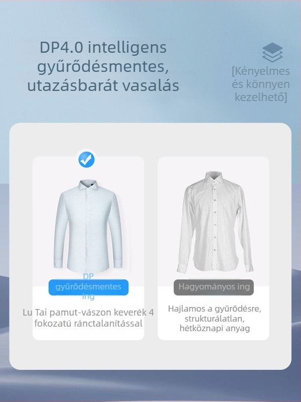 Férfi hosszú ujjú ing lenvászon-keverék anyagból, vasalásmentes, üzleti stílusú Windsor gallér