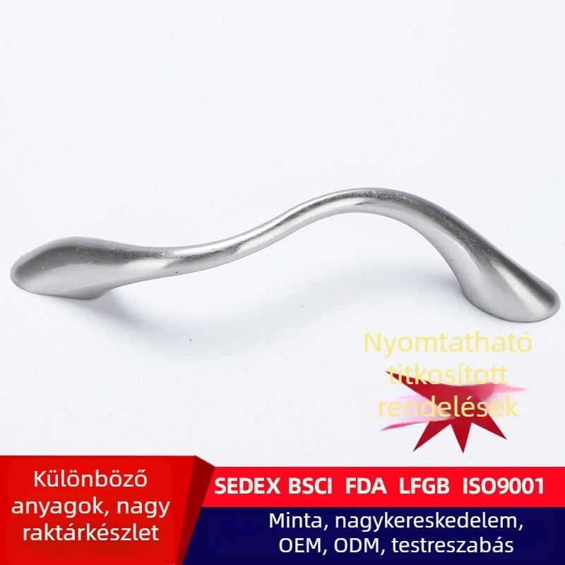S-211 Retro fekete ívelt szekrényfogantyú, klasszikus stílus, minimalistus fiók fogantyú