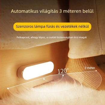 Okos mozgásérzékelős éjszakai fény a hálószobába, hangvezérlés, vezeték nélküli töltés, folyosókhoz és az ágy melletti használatra