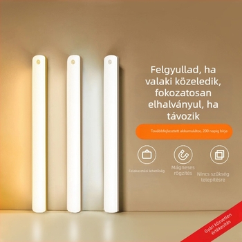 Mozgásérzékelős LED világítás mágneses rögzítéssel a szekrényhez, éjjeli fény a folyosóra és a hálószobába
