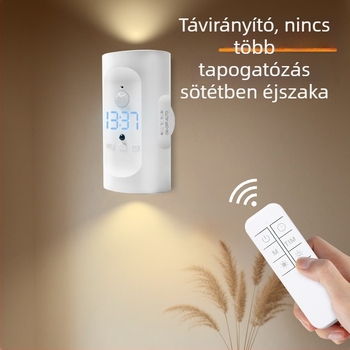Vezeték nélküli mágneses töltésű éjszakai falilámpa, drót nélkül és fúrás nélkül, USB táplálás, távirányítós környezeti világítás hálószobához