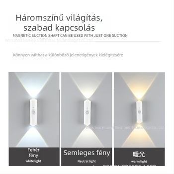 Mozgásérzékelős, többszínű, újratölthető fali lámpa, domb alakú éjszakai fény, kettős macskaszemes hangulattal