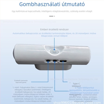 Mozgásérzékelős, többszínű, újratölthető fali lámpa, domb alakú éjszakai fény, kettős macskaszemes hangulattal
