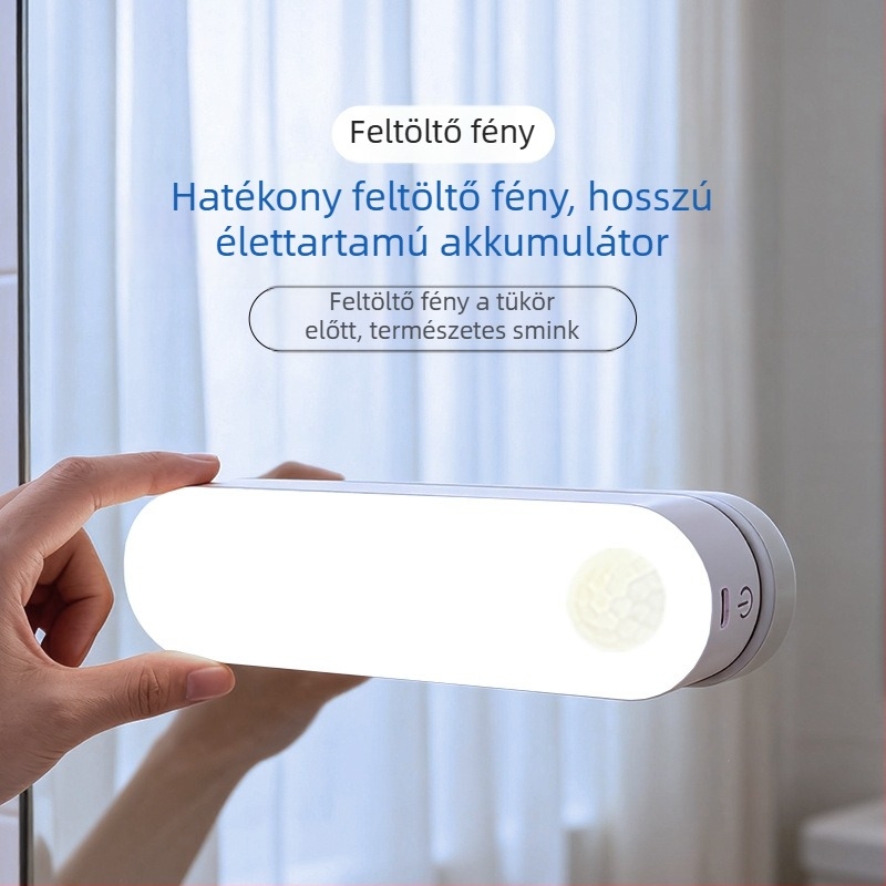 Mozgásérzékelős éjszakai lámpa USB töltéssel, hangvezérléssel, vezeték nélküli, hálószoba és folyosó használatra