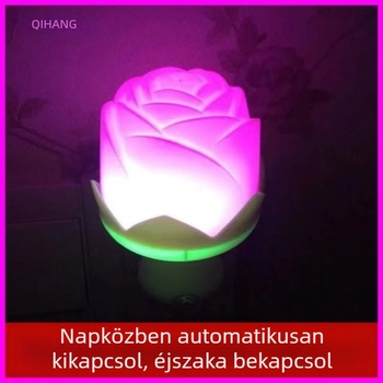 LED karikatúra rózsaszín éjjeli lámpa konnektorral, érzékelős etető lámpa