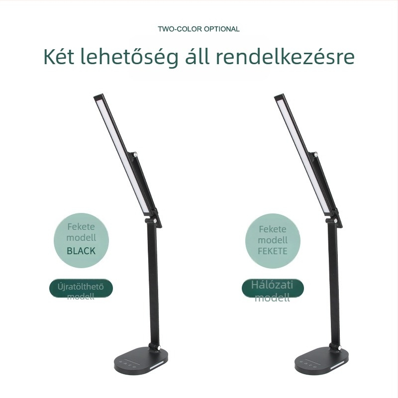 360°-ban forogó LED összecsukható asztali lámpa intelligens érintéses vezérléssel, diákok számára tanuláshoz és olvasáshoz, szemvédő fény, újratölthető éjjeli fény, állítható fényerővel