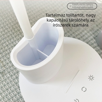Szemvédő asztali lámpa tolltartóval, újratölthető olvasólámpa diákok számára