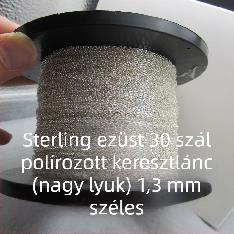 925-ös ezüst DIY ékszerkészítő anyagok: O-alakú lánc, polírozott keresztlánc, nagy mennyiségű félkész láncok, bojt díszítő elemei