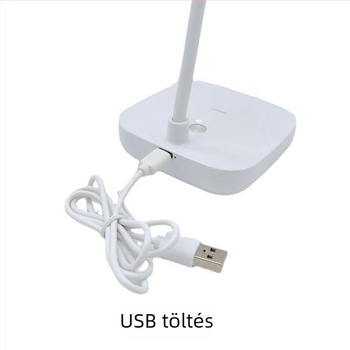 LED asztali lámpa tanuláshoz, USB-s tápegységgel, összecsukható, szemvédő, kompakt éjjeli lámpa kollégiumba