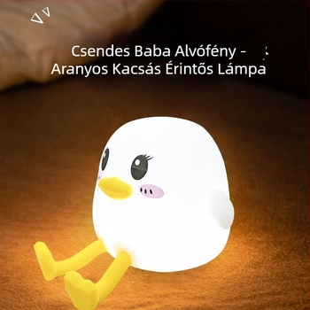 Doudou Duck Tap Lámpa — Szilikon éjjeli fény mozgásérzékelővel, 7 szín és meleg fény, gyermekeknek szánt éjjeli lámpa
