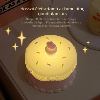 Torta alakú éjszakai fény, kreatív és aranyos, hangulatos fénnyel, ideális születésnapi ajándék gyerekeknek, barátnőknek vagy legjobb barátnőknek, állítható fényerővel