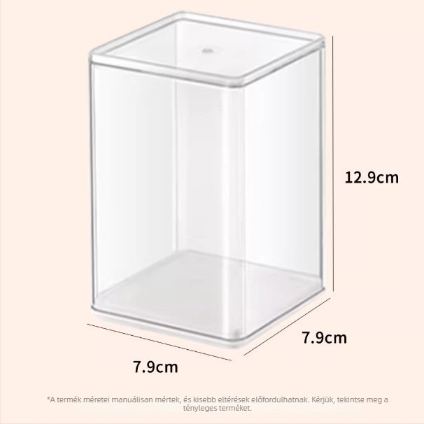 Bubble Mart átlátszó kiállító doboz fedéllel — kompakt kis figurák tárolására és blind-box rendező, porvédő fedél