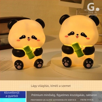 Kreatív Panda LED éjjeli lámpa USB töltéssel, aranyos gyerekeknek való asztali lámpa hálószobába, szemvédő