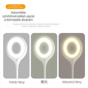 Hangvezérléses intelligens éjszakai lámpa hálószobába, éjjeli hangulatvilág, USB-tápellátás, szemkímélő, modern minimál dizájn