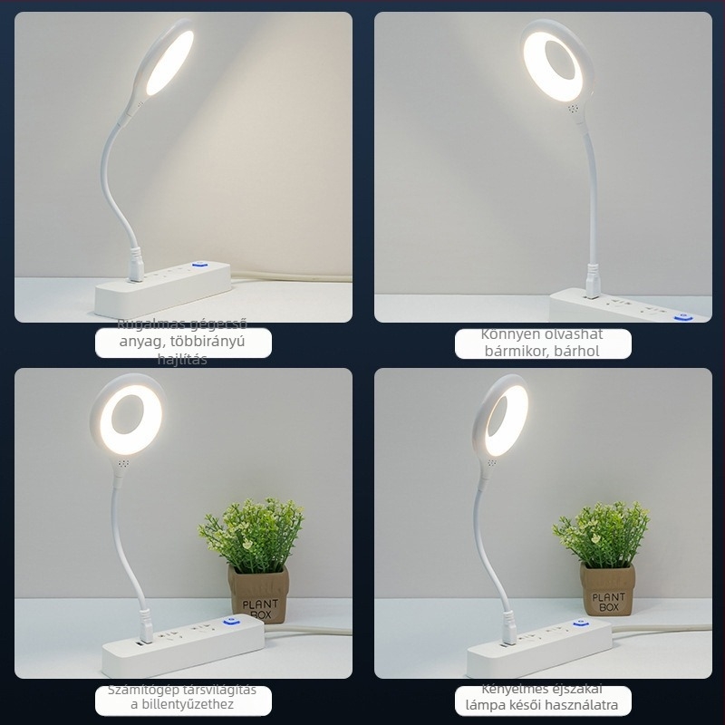 Hangvezérléses intelligens éjszakai lámpa hálószobába, éjjeli hangulatvilág, USB-tápellátás, szemkímélő, modern minimál dizájn