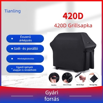 Grillfedő BBQ, 420D Oxford anyag, kültéri használatra, vízálló és porvédő
