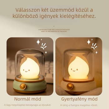 Vintage kerosin-lámpa ihletésű éjszakai fény a hálószobába, hangulatos asztali lámpa