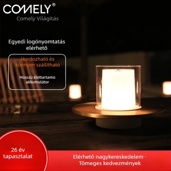 Kreatív LED éjszakai fény vintage gyertyatartóval, ambient lámpa éjjeliszekrényhez és kültéri használatra