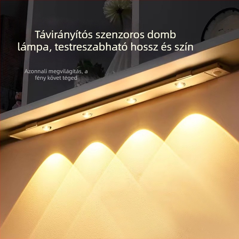 Cat-Eye Hill intelligens LED szekrénylámpa szenzorral, újratölthető éjszakai fény, mozgásérzékelő, öt színben állítható világítás.