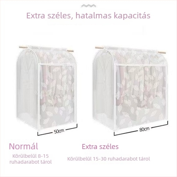 Háromdimenziós, átlátszó ruhafedő porvédő