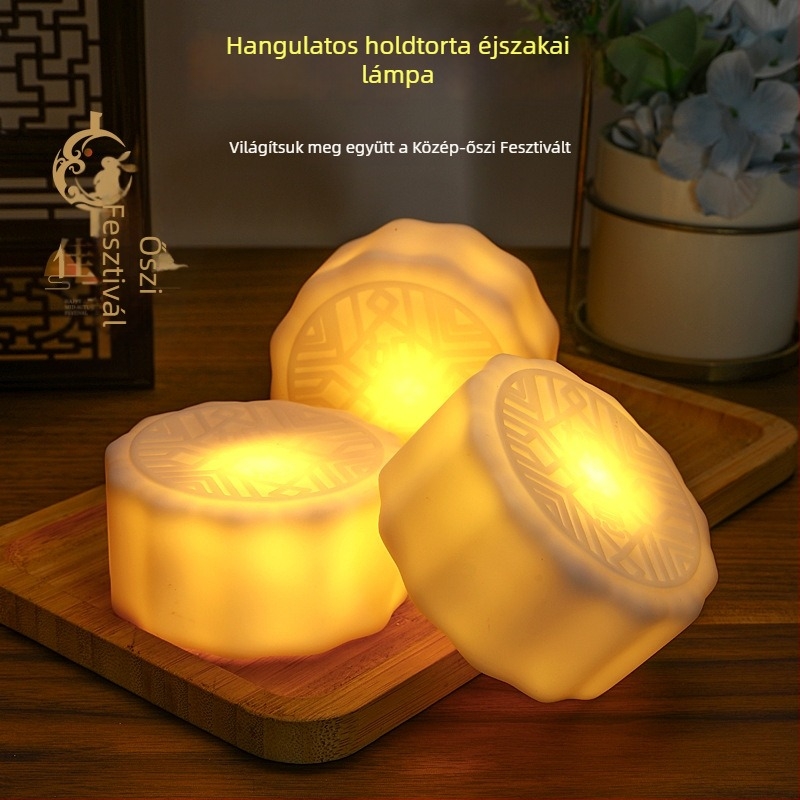 Kreatív formájú holdtorta éjszakai fény, ajándék Holdünnepre, elegáns díszdobozos dekoráció