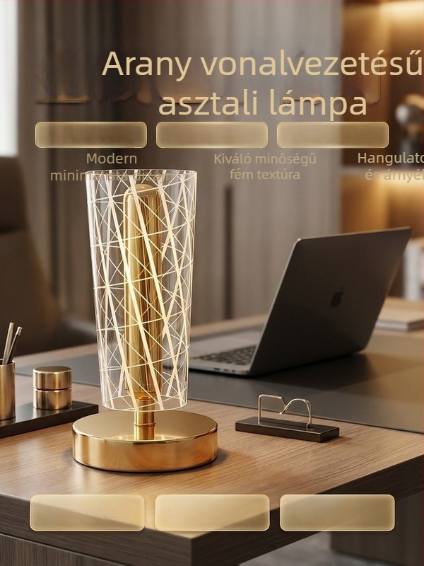 Nordic stílusú éjjeli lámpa akril dekorat környezeti fénnyel, elegáns, magas minőség érzet, akkumulátoros üzemmód hálózati csatlakoztatási lehetőséggel, hálószobai éjszakai fény