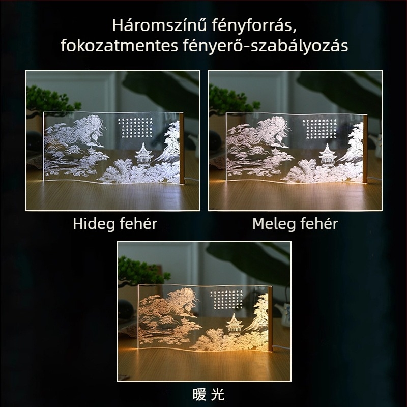 Nappali éjjeliszekrény lámpa prémium hangulattal, testreszabható fényáram, akril árnyékoló, érintéses kapcsoló, dekoratív éjszakai fény, új kínai stílus