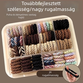 Nőknek szóló rugalmas, tartós hajgumi, szövött hajgyűrűvel és bőrtakaróval – fejfedő