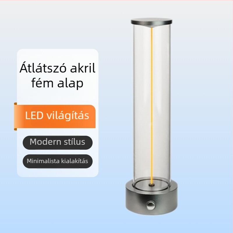 Kvantum-hangulatú asztali lámpa, minimalist LED-szálas éjjeli lámpa, újratölthető, állítható fényerővel, a hálószobába