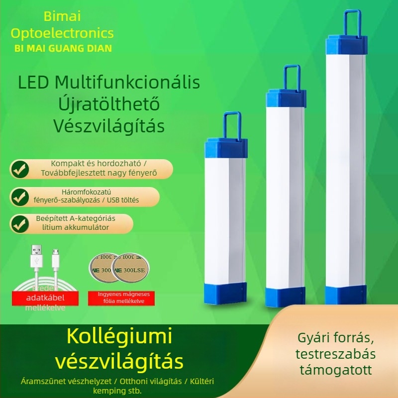 Újra feltölthető LED vészvilágítás mágneses megvilágítással, otthoni és kültéri használatra