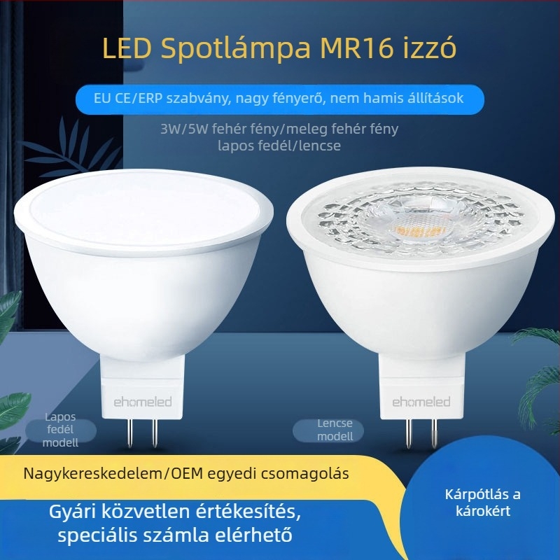 MR16 GU5.3 LED fényforrás sínvilágításhoz, 12V alacsony feszültség
