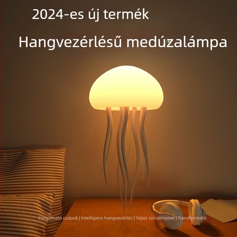 Szabadalmaztatott hangvezérelt medúza lámpa, mozgó fény, beépített akkumulátor