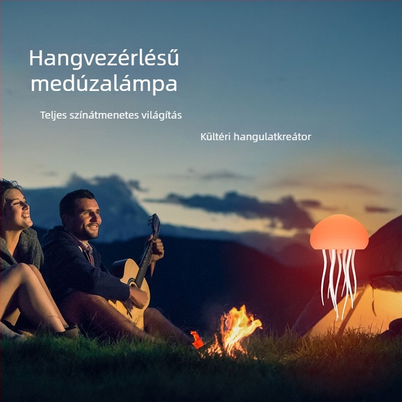 Szabadalmaztatott hangvezérelt medúza lámpa, mozgó fény, beépített akkumulátor