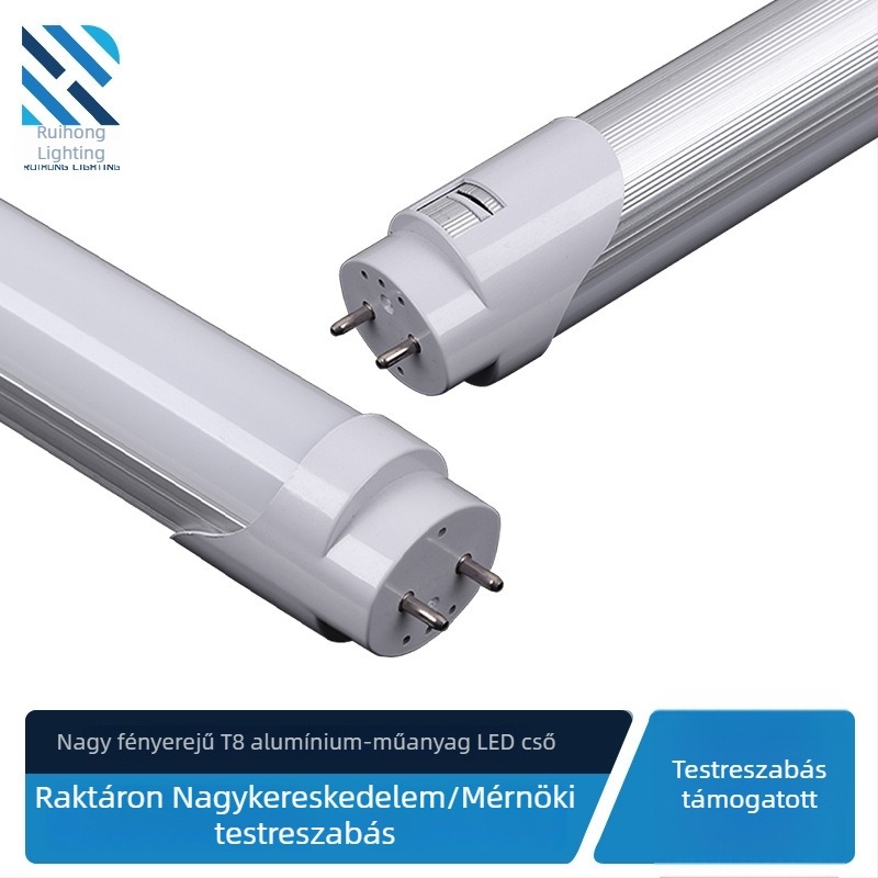 1,2 m T8 LED cső tartóval, alumínium-plasztikus szétválasztott LED cső, testre szabható