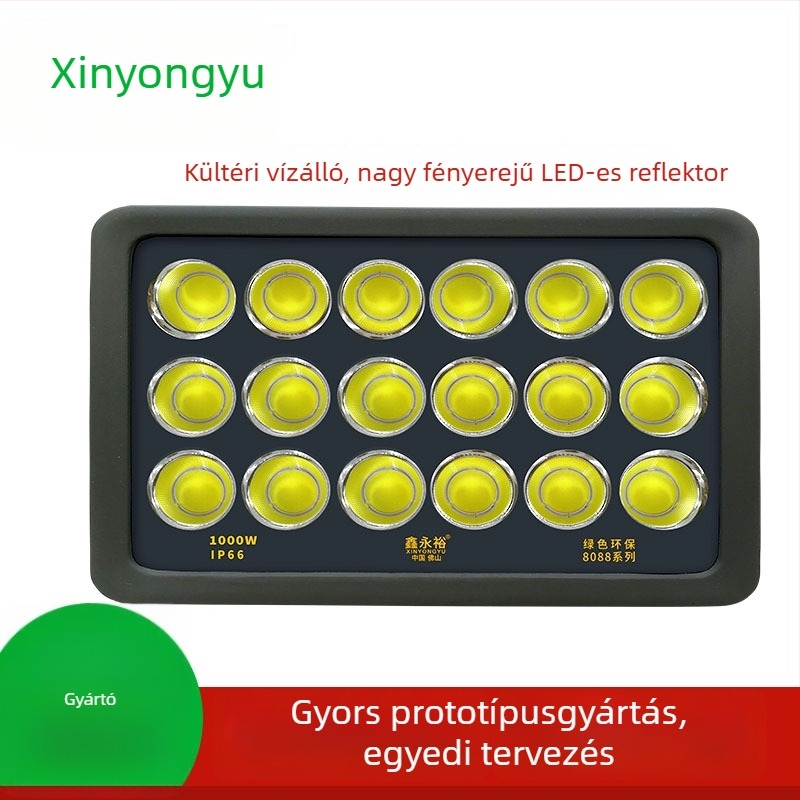 Kültéri vízálló LED COB reflektor, nagy fényerő, 200–1000W