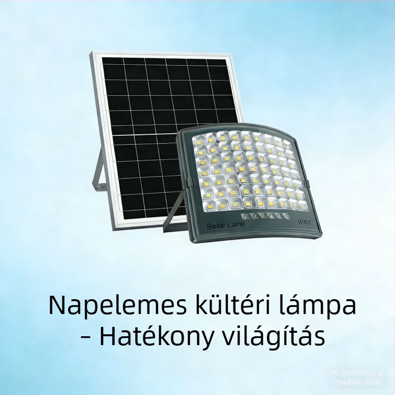 Napelemes kültéri LED-reflektor kerthez, vízálló, 100W–200W, IP67
