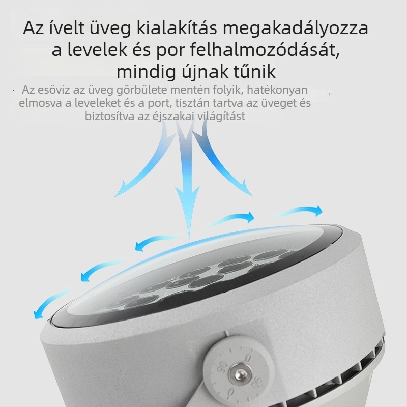Kültéri vízálló LED fa világítás ívelt vetítéssel, öntisztító körvetítő fény, 36 LED, 12–54W, szürke alumínium ház, IP65, 45° fénysugár, modell JSL-1081