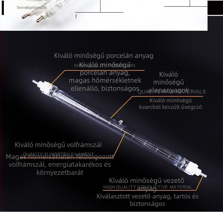 Klip-hez rögzíthető 1000W jód-wolfrám lámpa cső, halogén wolfrám világítótest 220V-hoz