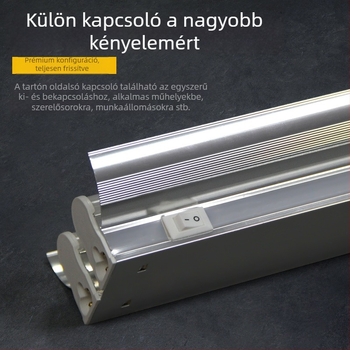 T5 integrált LED cső tartó egy- vagy kettős burkolattal és kapcsolóval, alumínium ház, 1,18 m, 36 W, 1800 lm, 180° fényáram, G13 foglalat