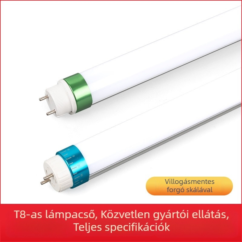 T8 LED osztottcső, alumínium-plasztikus kivitel, energiatakarékos, G13 foglalat, 9–45W, hossz 0,6–1,5 m