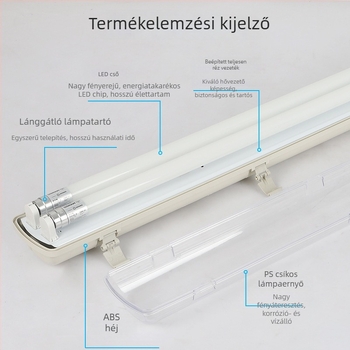 LED T8 lineáris lámpa vízálló, porálló és robbanásbiztos házzal – egyrészes vagy kettős cső tartóval