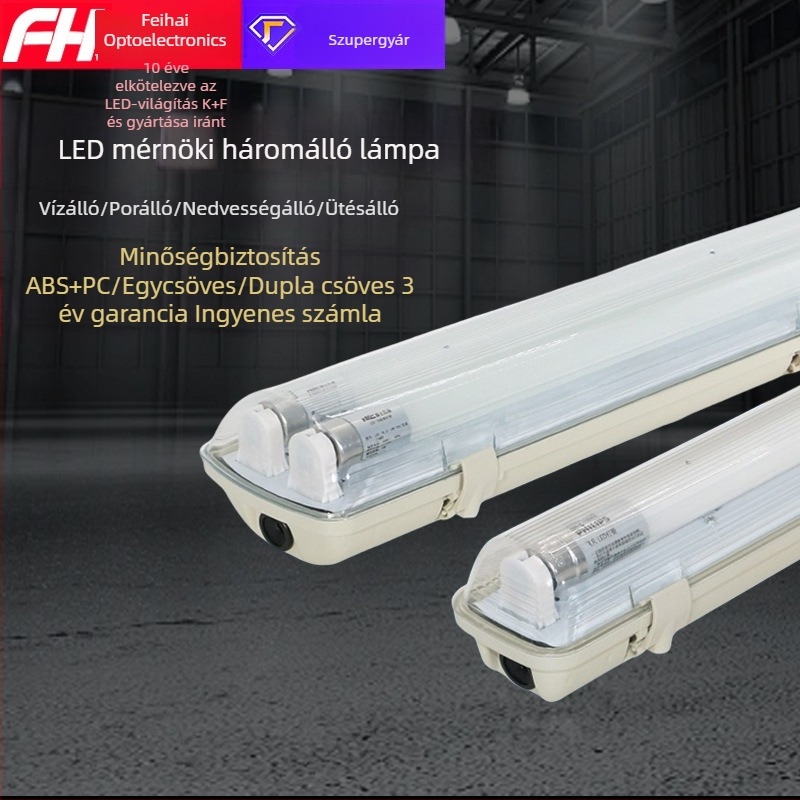 LED T8 lineáris lámpa vízálló, porálló és robbanásbiztos házzal – egyrészes vagy kettős cső tartóval